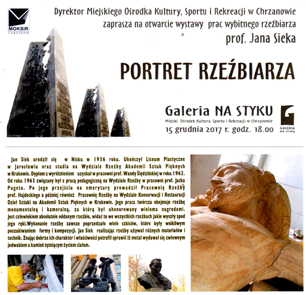 RETROSPEKTYWNA WYSTAWA TWÓRCZOŚCI PROF. JANA SIEKA – PORTRET RZEŹBIARZA 